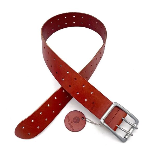 NWT Linea Pelle Brown Genuine Leather Belt Size Small Double Prong Buckle NEW - Picture 8 of 15